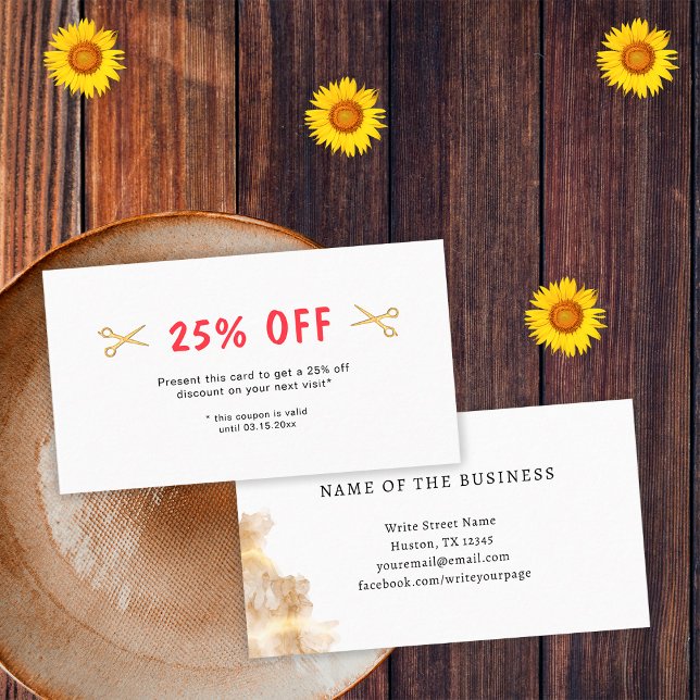 Friseursalon Goldschere Rabattkarte (Front and Back)