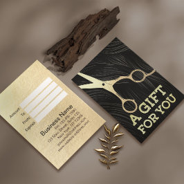 Friseursalon-Haarstylist-Geschenkgutschere Rabattkarte