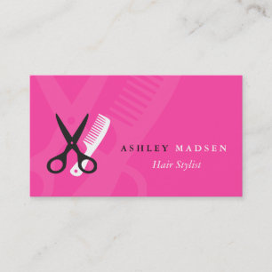 Friseursalon Hairstylist - Cute Girly Pink Visitenkarte