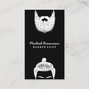 Friseursalon Hipster Mann Bart Schwarz Friseur Visitenkarte