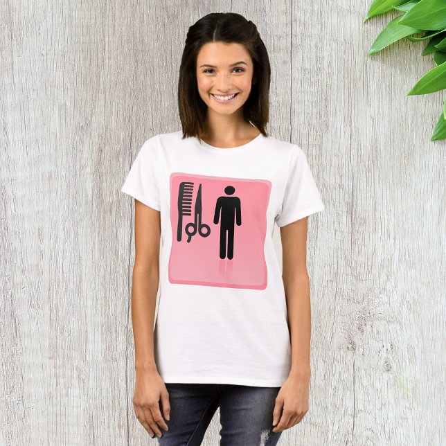 Friseursalon Icon Haarschnitt Kamm und Schere T-Shirt (Von Creator hochgeladen)