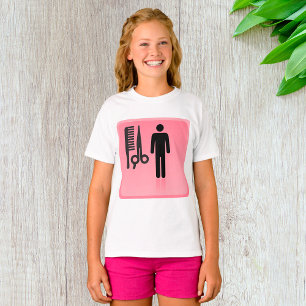 Friseursalon Icon Haarschnitt Kamm und Schere T-Shirt