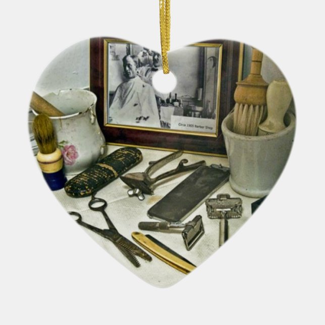 Friseursalon Keramik Ornament (Vorne)