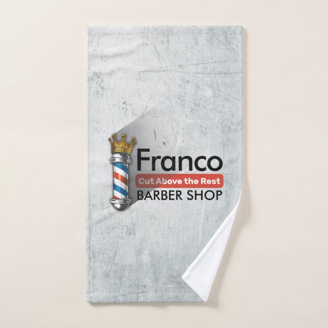 Friseursalon King Crown Barber Pole Badhandtuch Set (Handtuch)