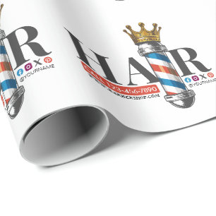 Friseursalon King Crown Barber Pole Geschenkpapier