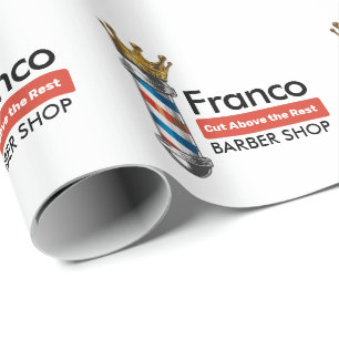 Friseursalon King Crown Barber Pole Geschenkpapier