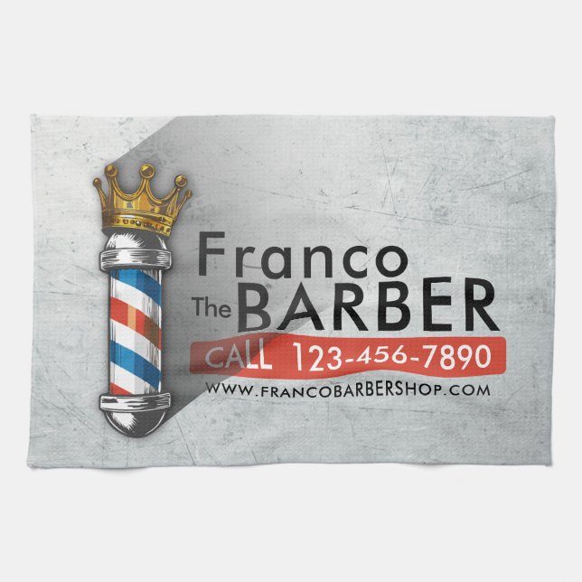 Friseursalon King Crown Barber Pole Geschirrtuch (Horizontal)