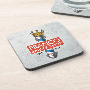 Friseursalon King Crown Barber Pole Getränkeuntersetzer