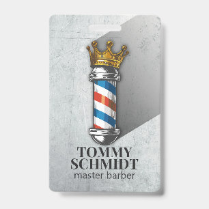 Friseursalon King Crown Barber Pole Haarsalon Ausweis