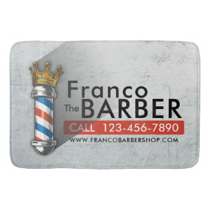 Friseursalon King Crown Barber Pole Haarsalon Badematte