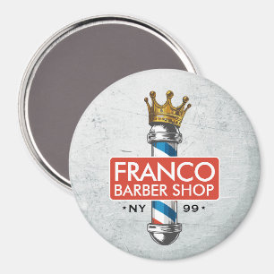 Friseursalon King Crown Barber Pole Haarsalon Magnet