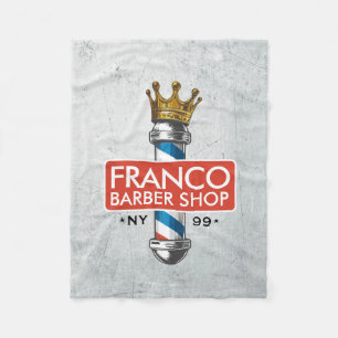 Friseursalon King Crown Barber Pole Hair Salon Fleecedecke