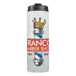 Friseursalon King Crown Barber Pole Hair Salon Thermosbecher