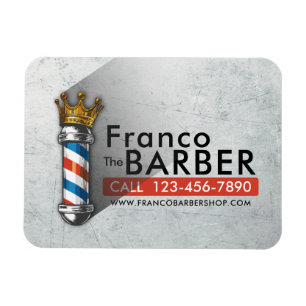 Friseursalon King Crown Barber Pole Magnet