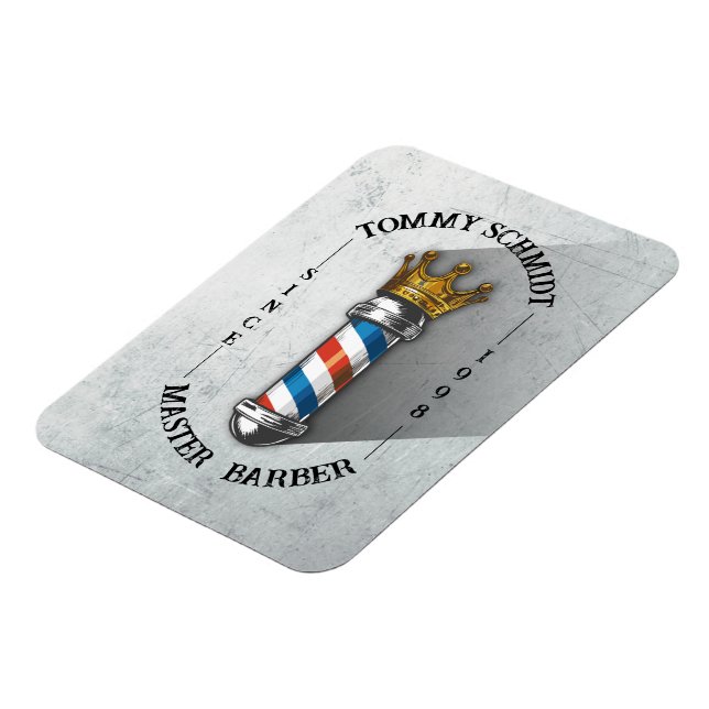 Friseursalon King Crown Barber Pole Magnet (Linke Seite)