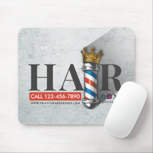 Friseursalon King Crown Barber Pole Mousepad