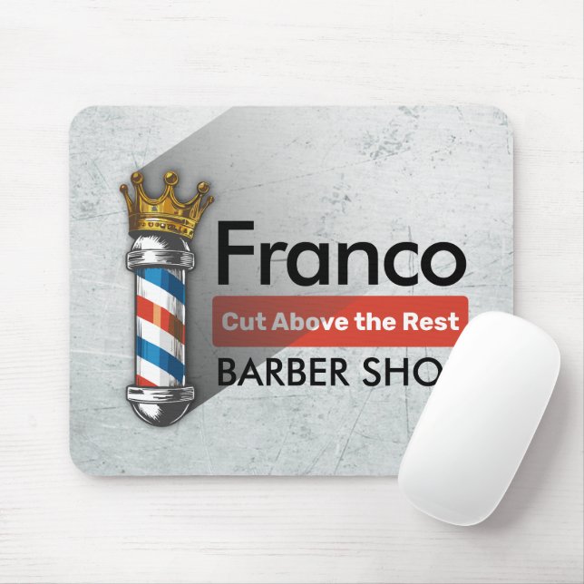 Friseursalon King Crown Barber Pole Mousepad (Mit Mouse)