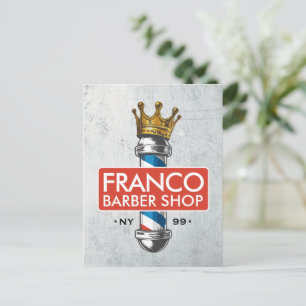 Friseursalon King Crown Barber Pole Postkarte