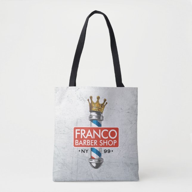 Friseursalon King Crown Barber Pole Tasche (Vorderseite)