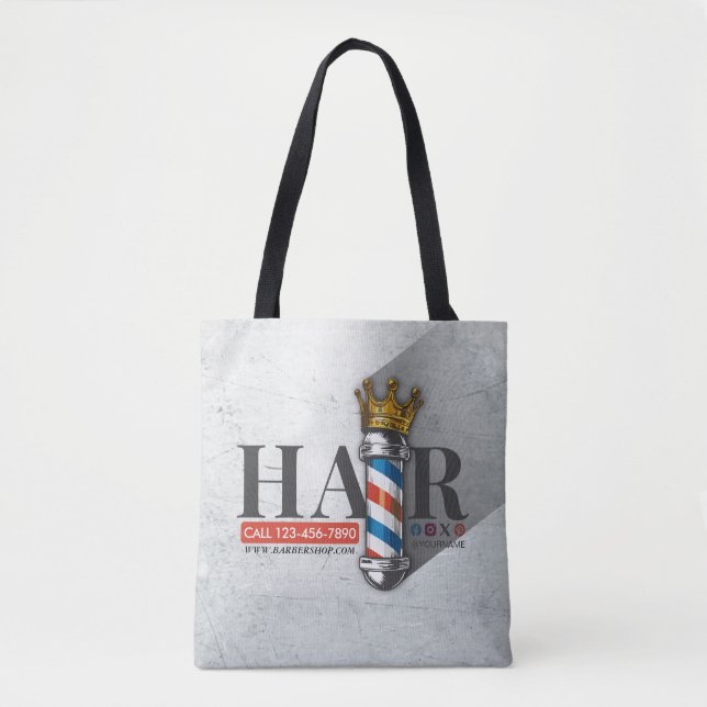 Friseursalon King Crown Barber Pole Tasche (Vorderseite)