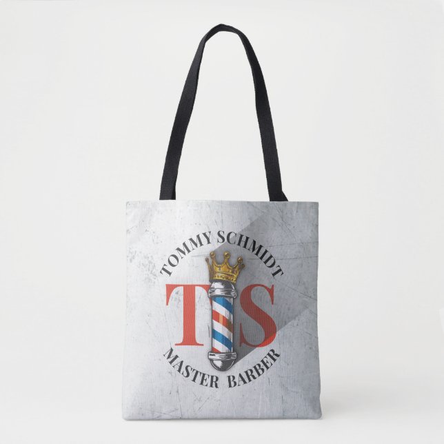 Friseursalon King Crown Barber Pole Tasche (Vorderseite)