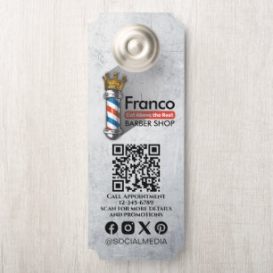 Friseursalon King Crown Barber Pole Türanhänger