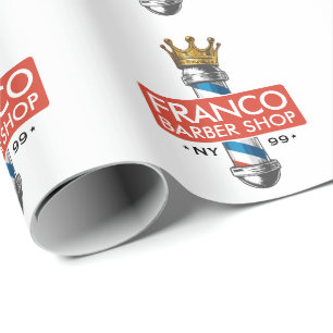 Friseursalon King Crown Friseurstange Haarsalon Geschenkpapier