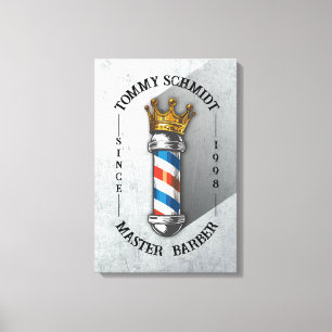 Friseursalon King Crown Friseurstange Haarsalon Leinwanddruck
