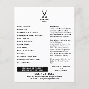 Friseursalon Logo-Marketing hinzufügen Flyer