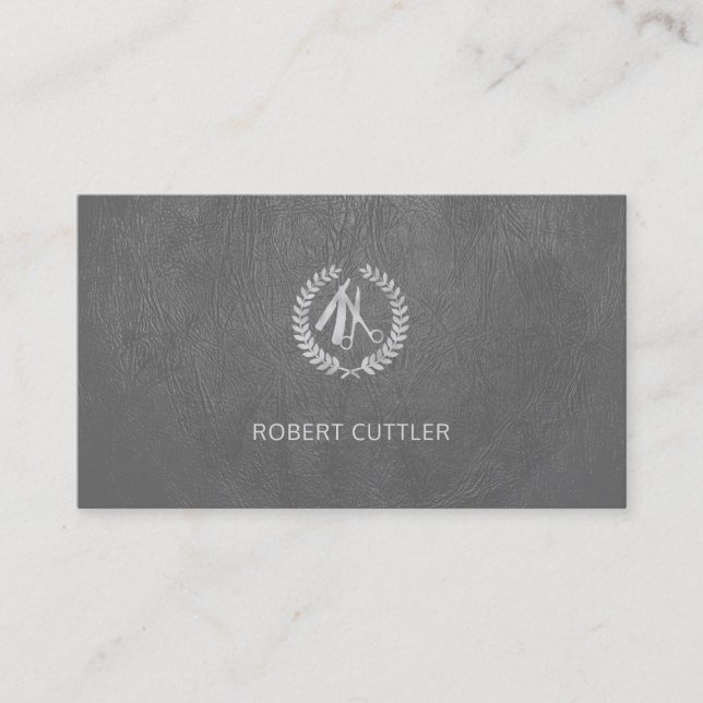 Friseursalon Luxussilber Logo-Terminkarte Terminkarte (Vorderseite)