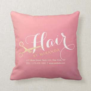 Friseursalon Makeup Salon Moderne rosa Goldschere Kissen