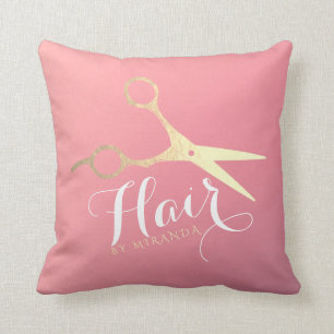 Friseursalon Makeup Salon Moderne rosa Goldschere Kissen