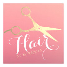 Friseursalon Makeup Salon Moderne rosa Goldschere