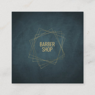 Friseursalon minimal navy gold typografie geometri quadratische visitenkarte
