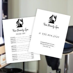 Friseursalon mit einfachem Logo Schwarz-weißes Men Flyer