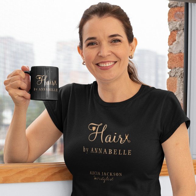 Friseursalon-Mitarbeiter personalisiert T-Shirt (The coffee mug can be purchased separately)