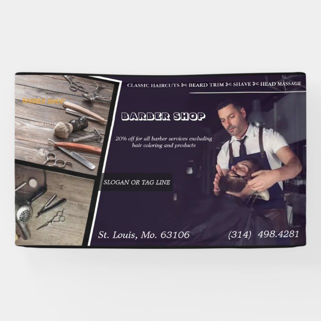 Friseursalon Moderner Friseur Banner (Horizontal)