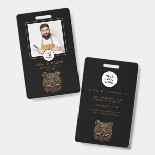 Friseursalon Modernes Bronze-Bär-Friseurpersonal Ausweis
