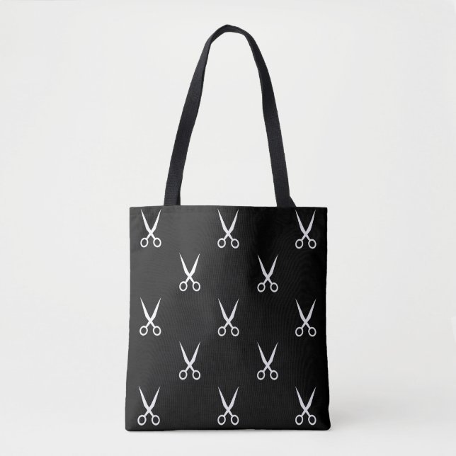 Friseursalon-Muster Schwarzer Muster Tasche (Vorderseite)