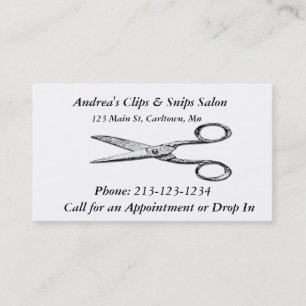 Friseursalon oder Barbier Antike Schere einfach Visitenkarte