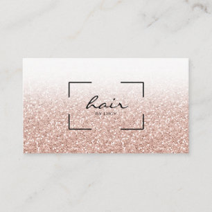 Friseursalon Pink Peach Gold Glitzer Visitenkarte