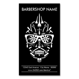 Friseursalon-Punk calavera Magnetische Visitenkarte