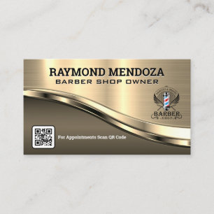 Friseursalon QR-Code Metallische Visitenkarte