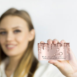 Friseursalon Rose Gold Tropfen Visitenkarte