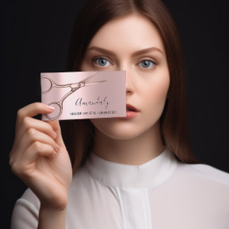 Friseursalon Rose Moderne Schere Visitenkarte