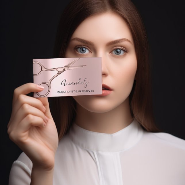 Friseursalon Rose Moderne Schere Visitenkarte (Von Creator hochgeladen)