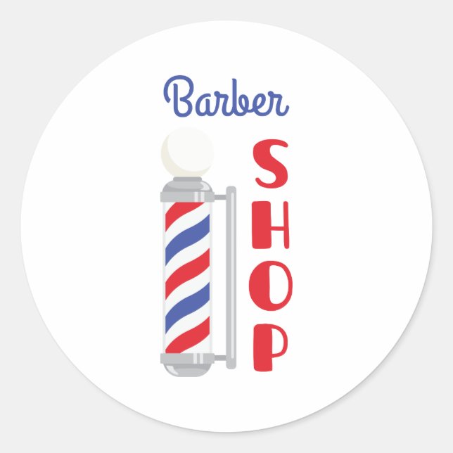 Friseursalon Runder Aufkleber (Vorderseite)