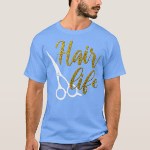 Friseursalon Schere Gold Glitzer Geschenk T-Shirt