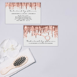 Friseursalon Schere Rose Tropfen Grau Visitenkarte