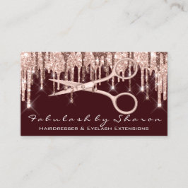Friseursalon Schere Rose Tropfen VIP Visitenkarte